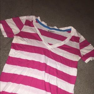 Pink & white striped tee